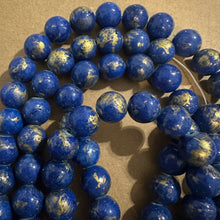 Load image into Gallery viewer, Blue and gold beads 12mm