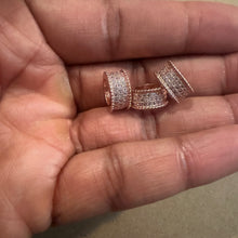 Load image into Gallery viewer, 3 pave bead bars (rose gold)
