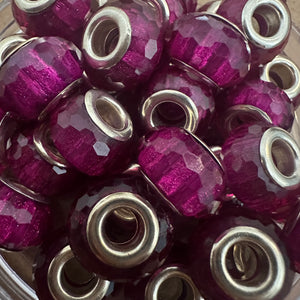 10 purple big hole beads