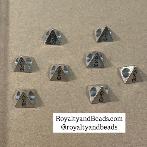 Silver Delta pyramid charms