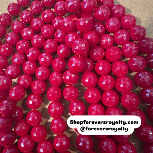 Pure red jade beads
