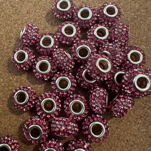 Pink big hole beads.