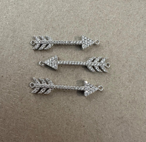 3 silver arrow charms