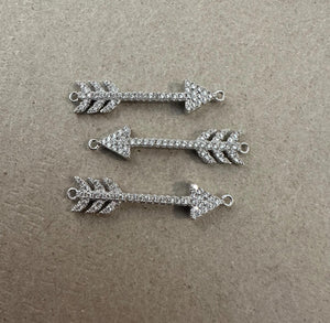 3 silver arrow charms