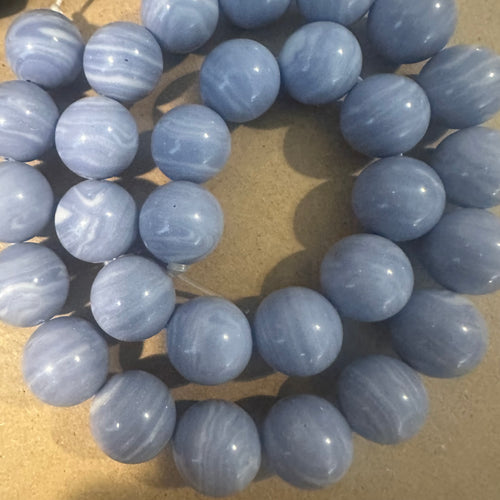 Blue swirl beads 12mm