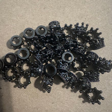 Load image into Gallery viewer, Black on black pave crown charms.