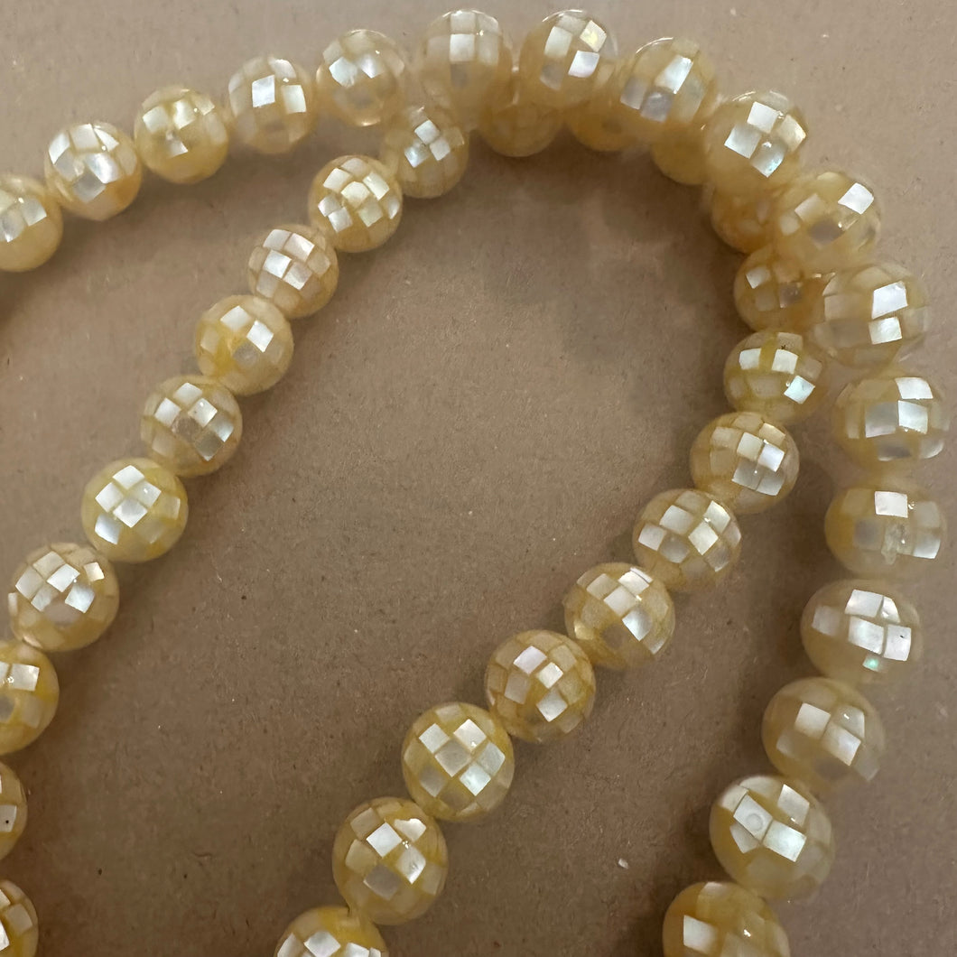 Yellow shell pearl beads