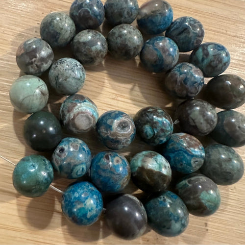 Blue agate beads 12mm