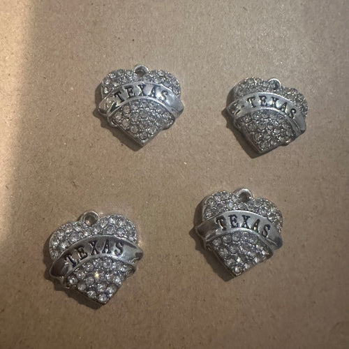Texas heart charms