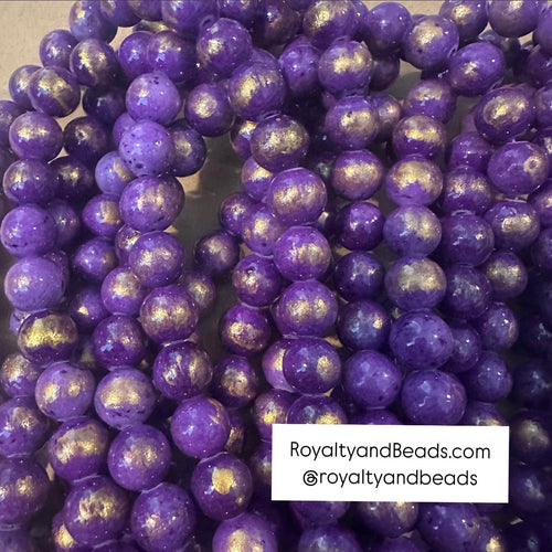 Purple and gold beads.