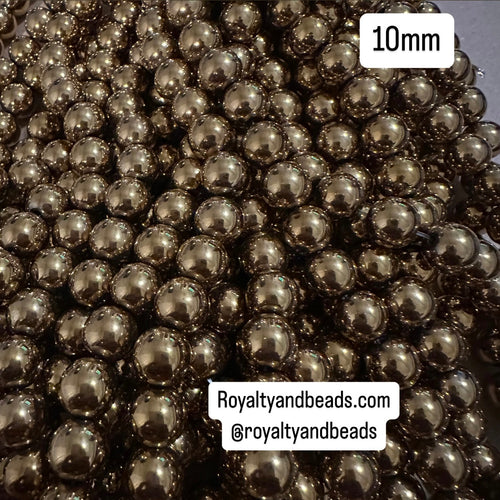 Gold hematite beads.