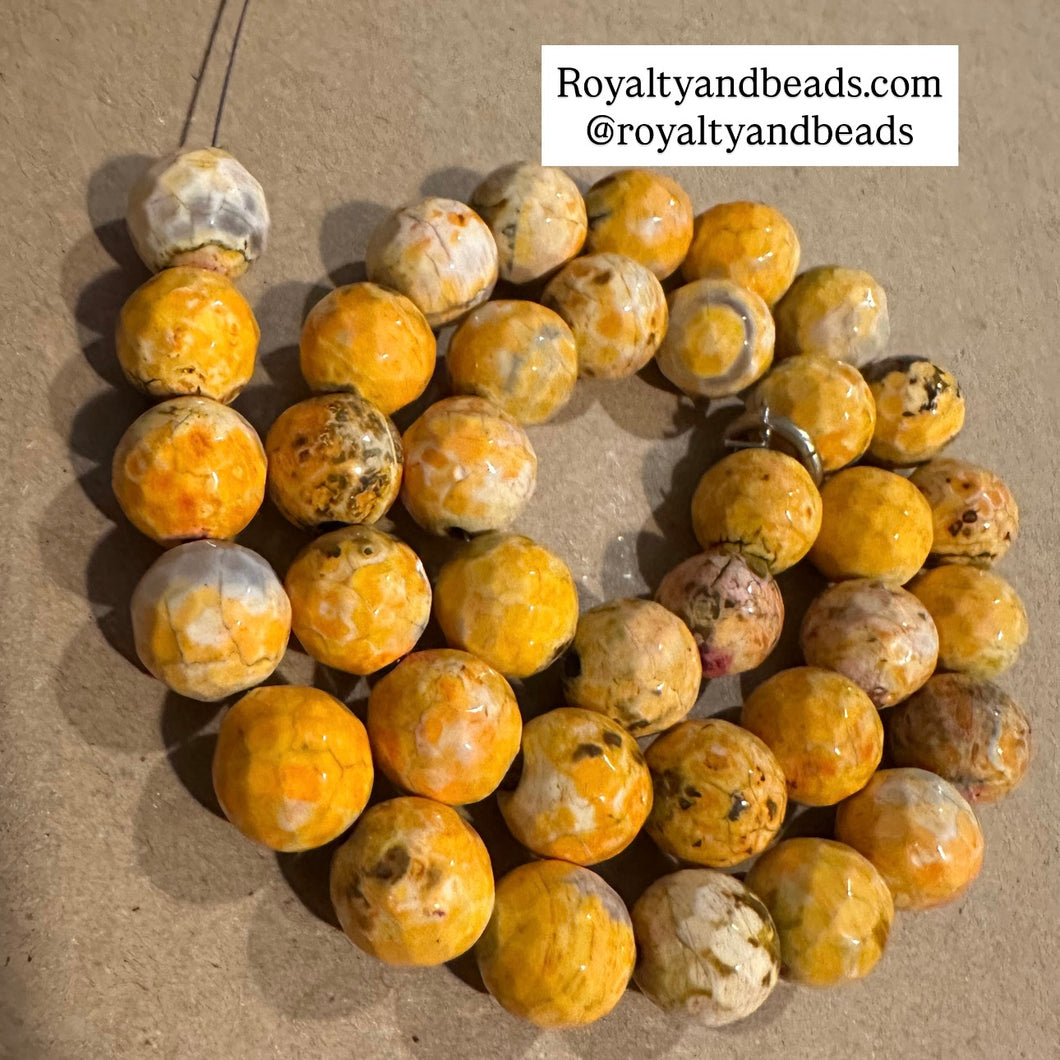 Yellow agate beads
