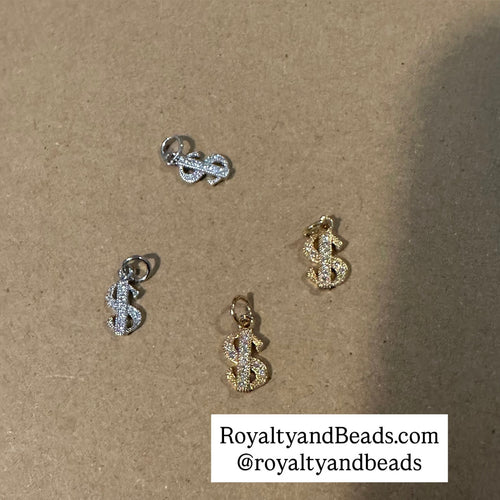 Mini Pave Money charms (dollar sign)