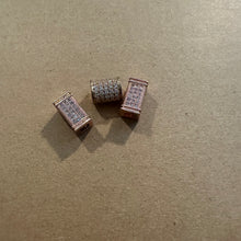 Load image into Gallery viewer, 3 pave bead bars (rose gold )
