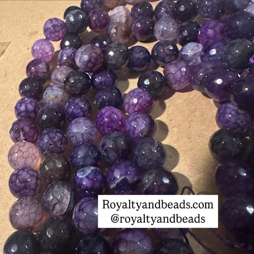 Purple agate beads 12mm