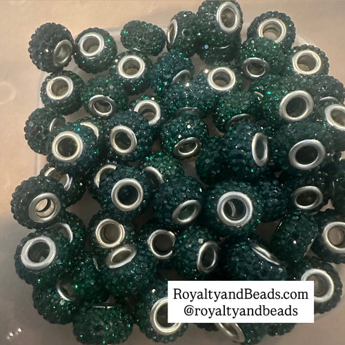 5 green big hole beads.