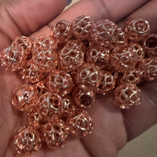 20 rose gold beads
