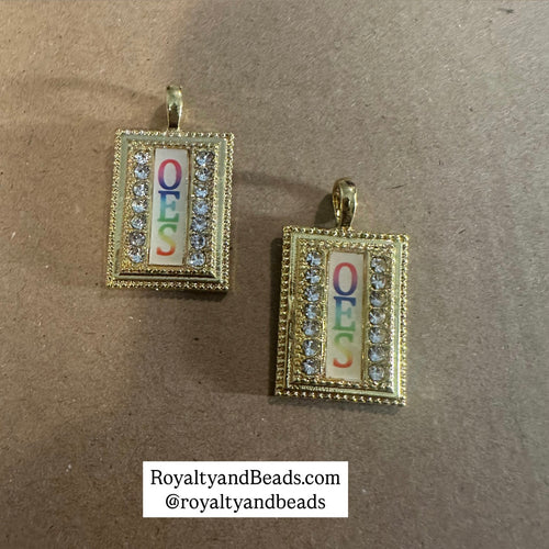 Gold OES Square charm.