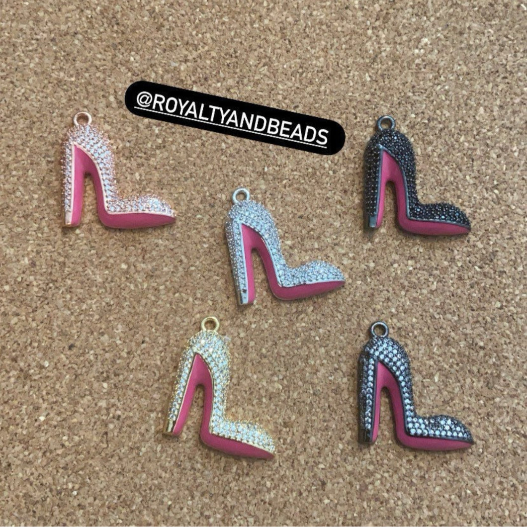 Pave pink heel charms.