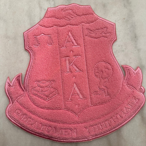 Pink Alpha Kappa Alpha shield patch
