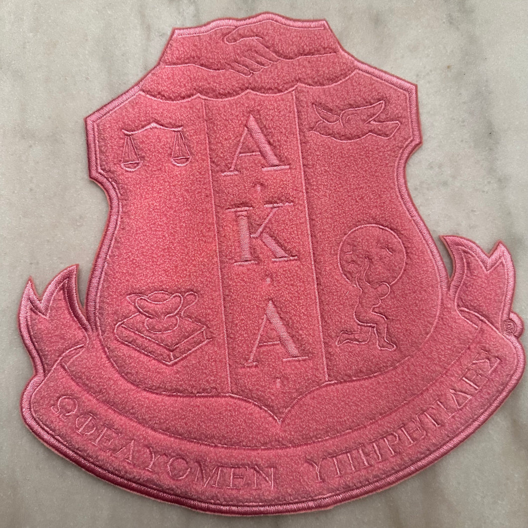 Pink Alpha Kappa Alpha shield patch