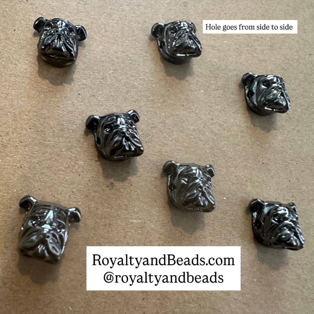 3 black Bulldog charms