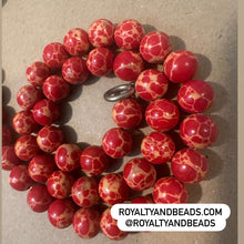 Load image into Gallery viewer, Red and tan beads 8mm