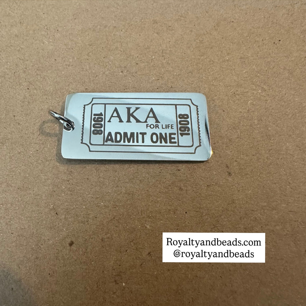 Silver AKA ticket charm.