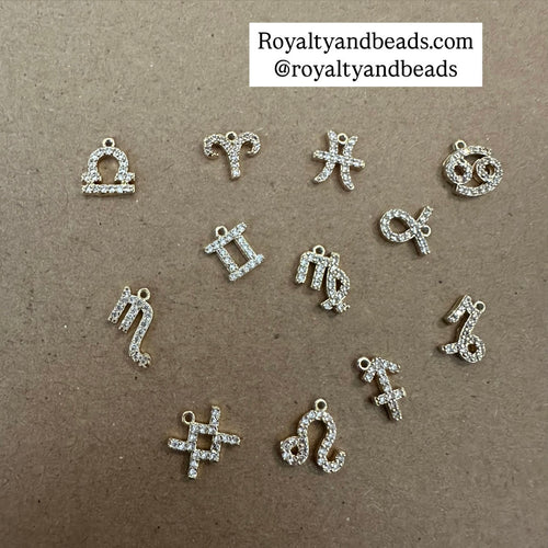 Mini pave Zodiac charms