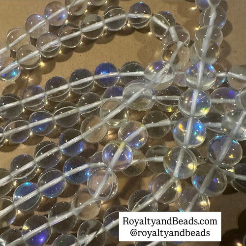 Iridescent clear beads 12mm