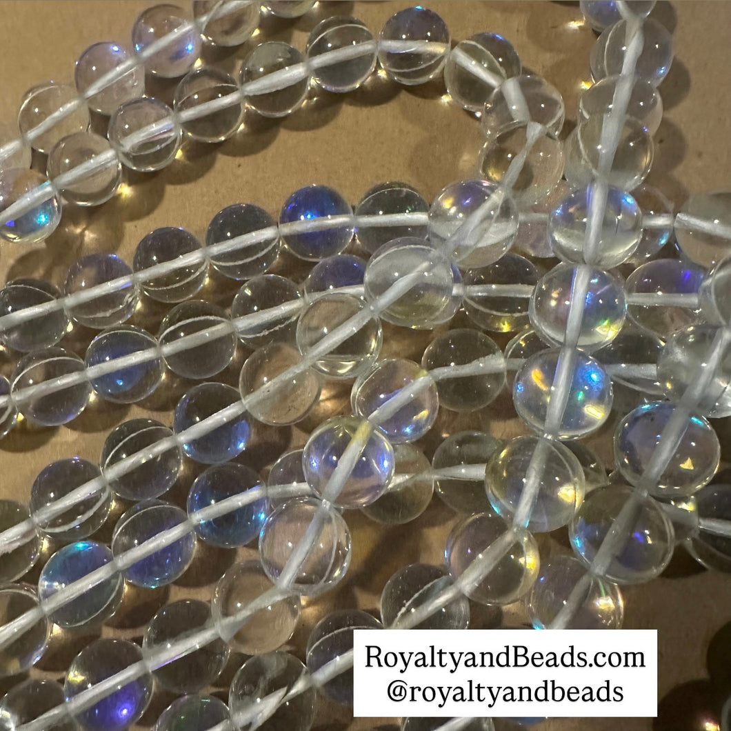 Iridescent clear beads 12mm