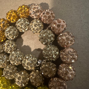 Yellow rhinestone beads