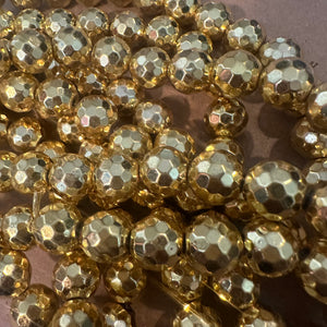 Faceted gold beads 12mm