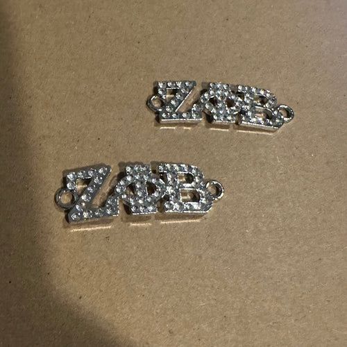 Silver Zeta bar charm