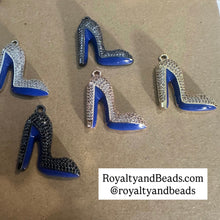 Load image into Gallery viewer, Pave blue heel charms.