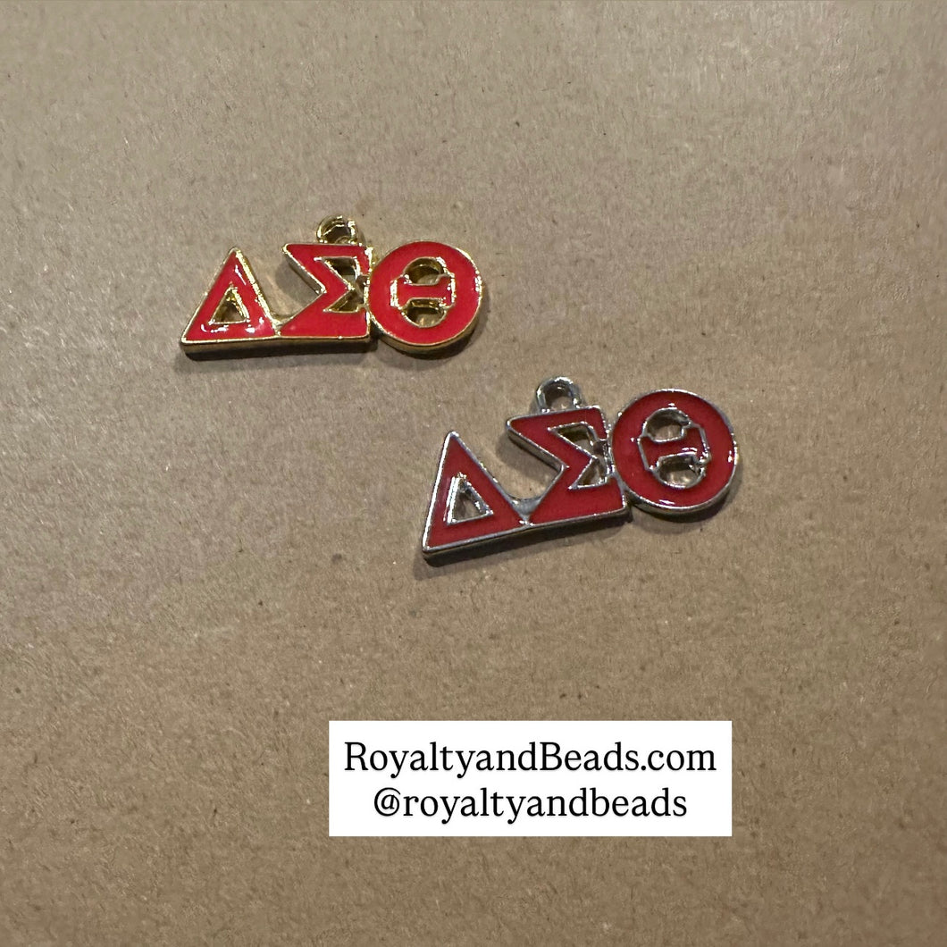 Red Delta dangle charm.