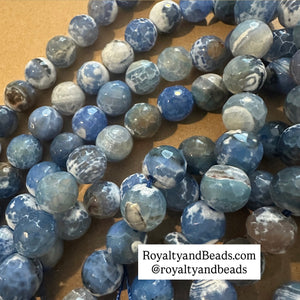 Blue and white beads 12mm