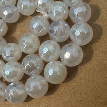 Load image into Gallery viewer, Faceted pure white beads