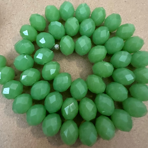 Green crystal beads