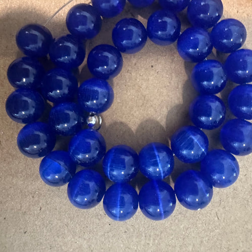 Blue cats eye beads 8mm