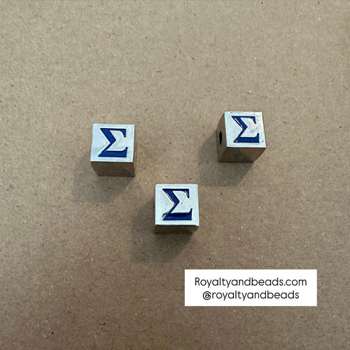 Blue Sigma letter cubes