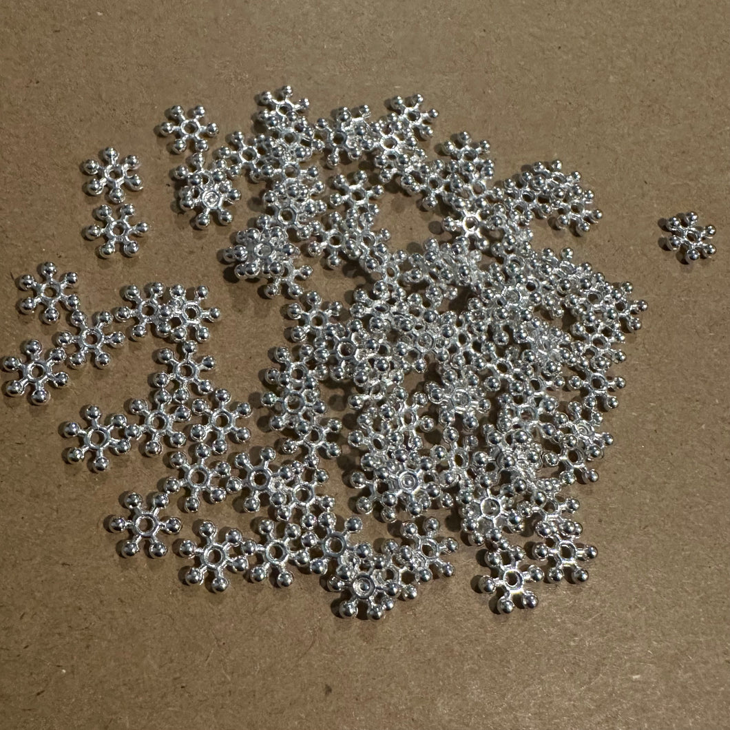 100 silver spacers 8mm