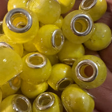 Load image into Gallery viewer, 10 yellow big hole beads.