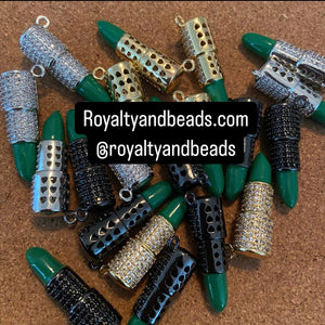Green Pave Lipstick charms.