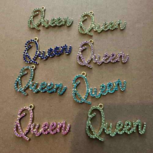 8 rhinestone queen charms