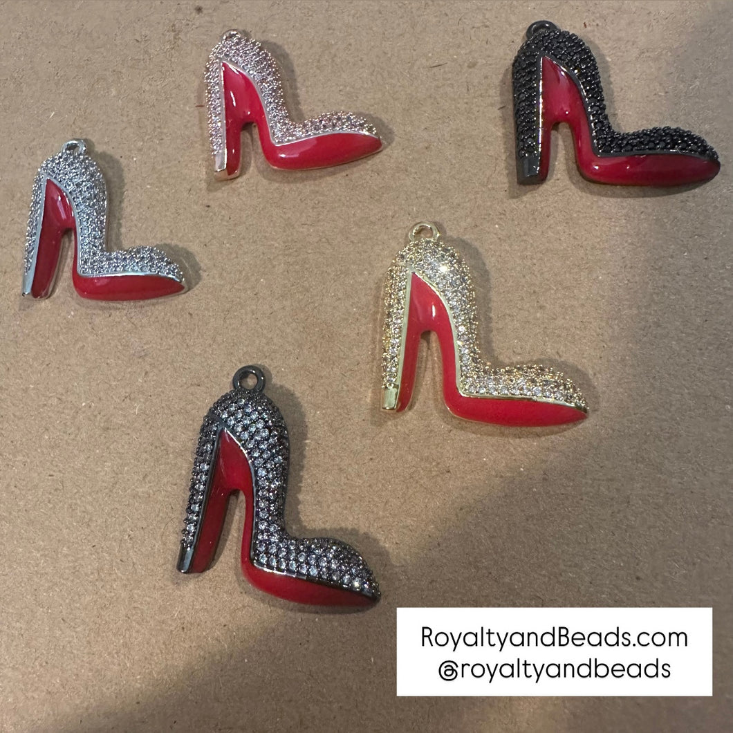 Pave red heel charms.