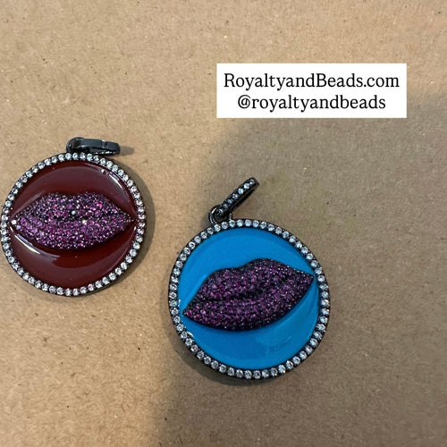 Pave lip charms