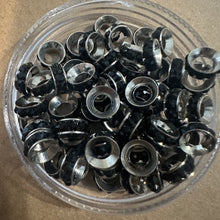 Load image into Gallery viewer, 50 black and silver rondelle spacers.