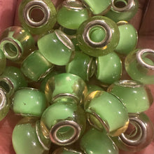 Load image into Gallery viewer, 10 green big hole beads