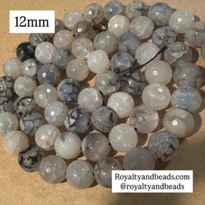 Clear agate beads 12mm